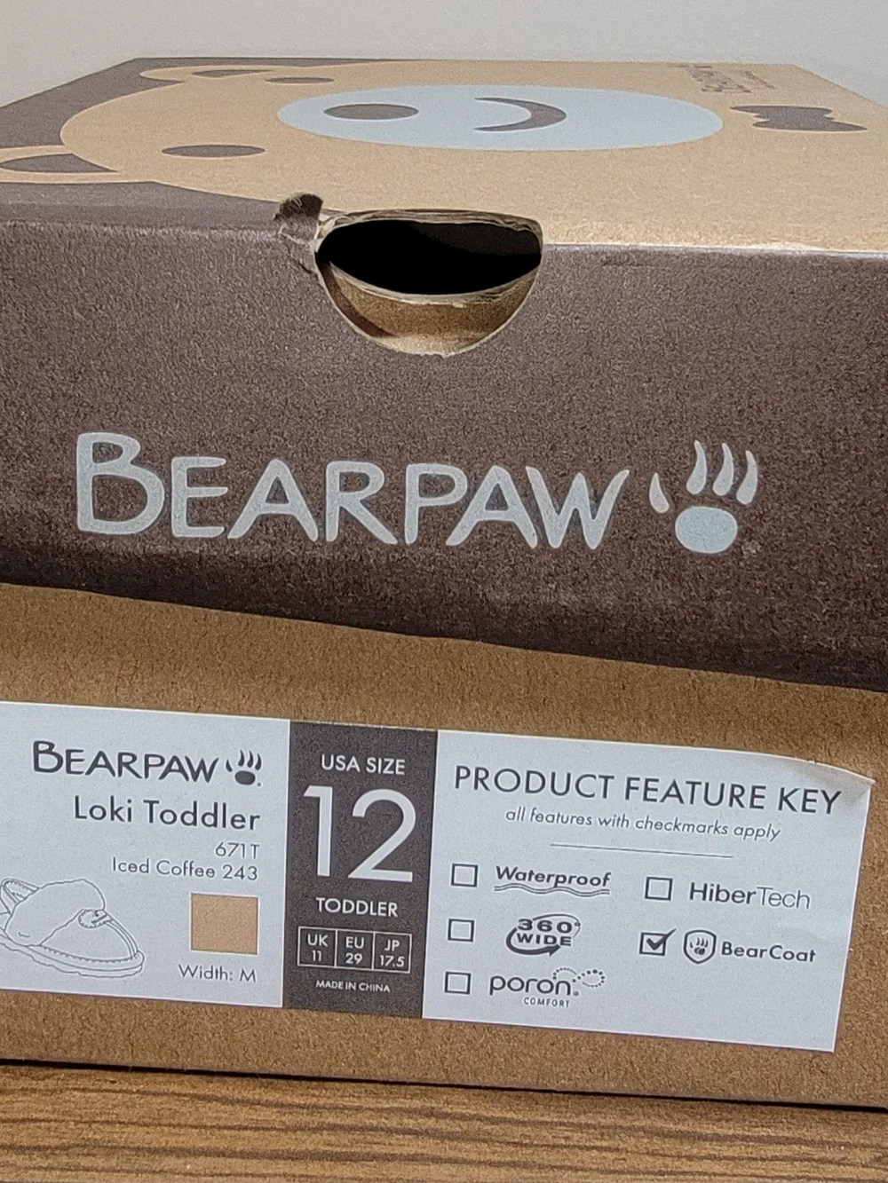Bearpaw Kids' Tan Faux Shearling-Lined Slippers - Size 12 Little Kid